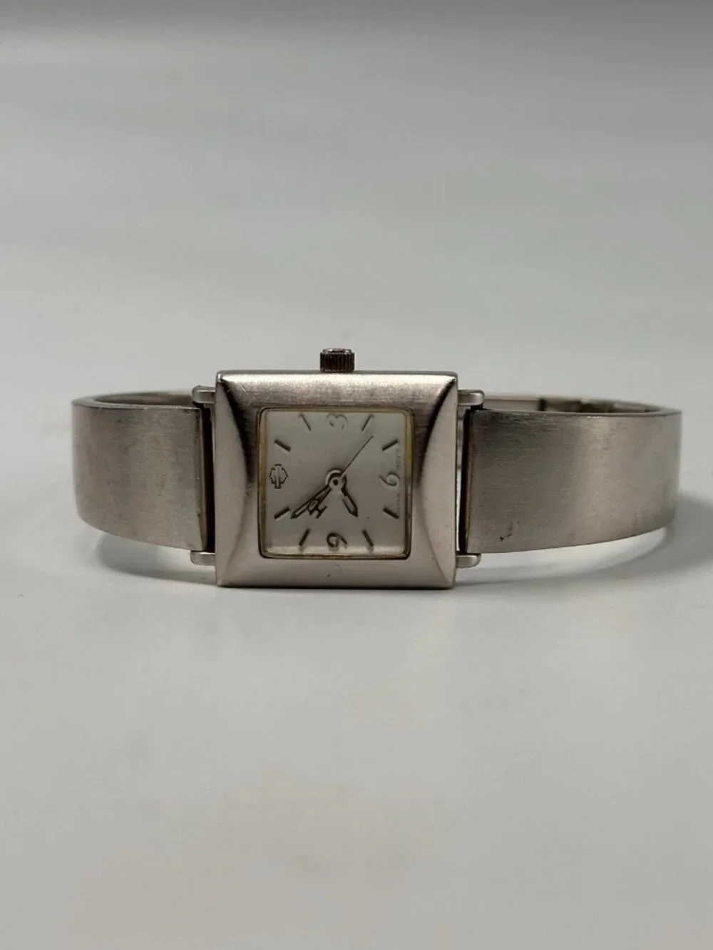 Harley-Davidson Women Watch Silver Tone 19MM Square Dial New Battery 6.5
